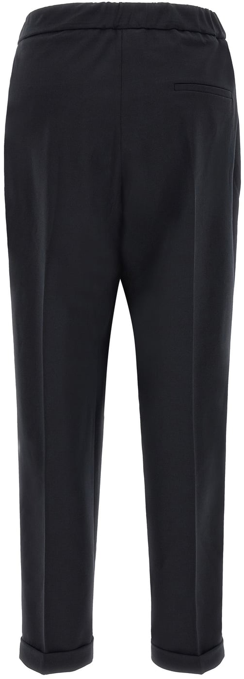 Alberto Biani Black Polyester Cropped Pants