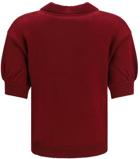 Alessandra Rich Bordeaux Wool Oves Aries Shortsleeve Shirt