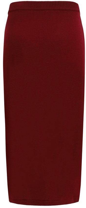 Alessandra Rich Bordeaux Wool Oves Aries Midi Skirt
