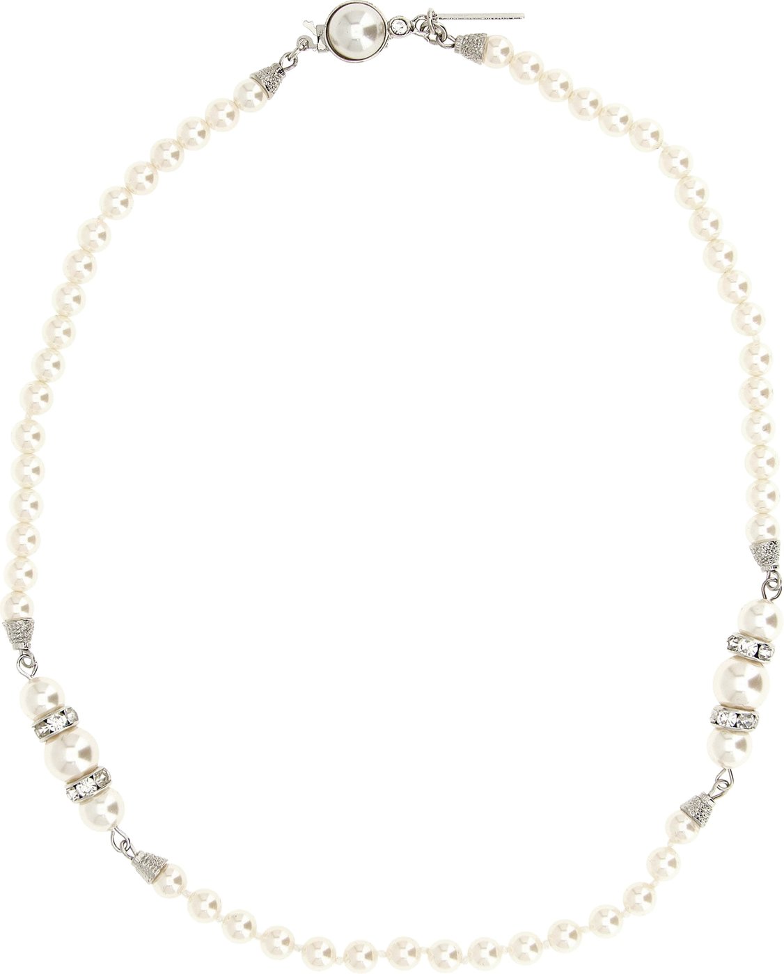 Alessandra Rich White Glass Necklace