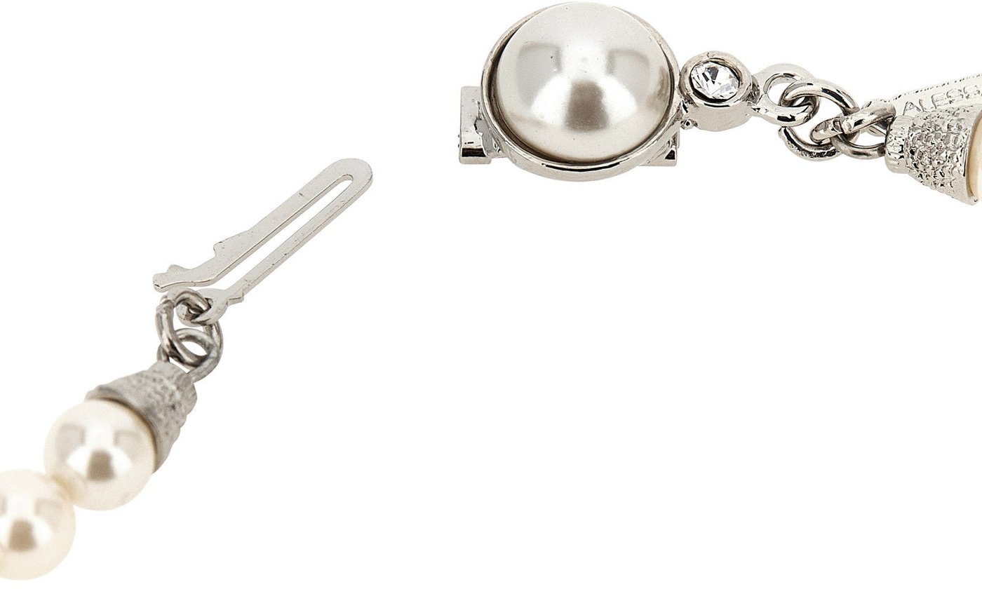 Alessandra Rich White Glass Necklace