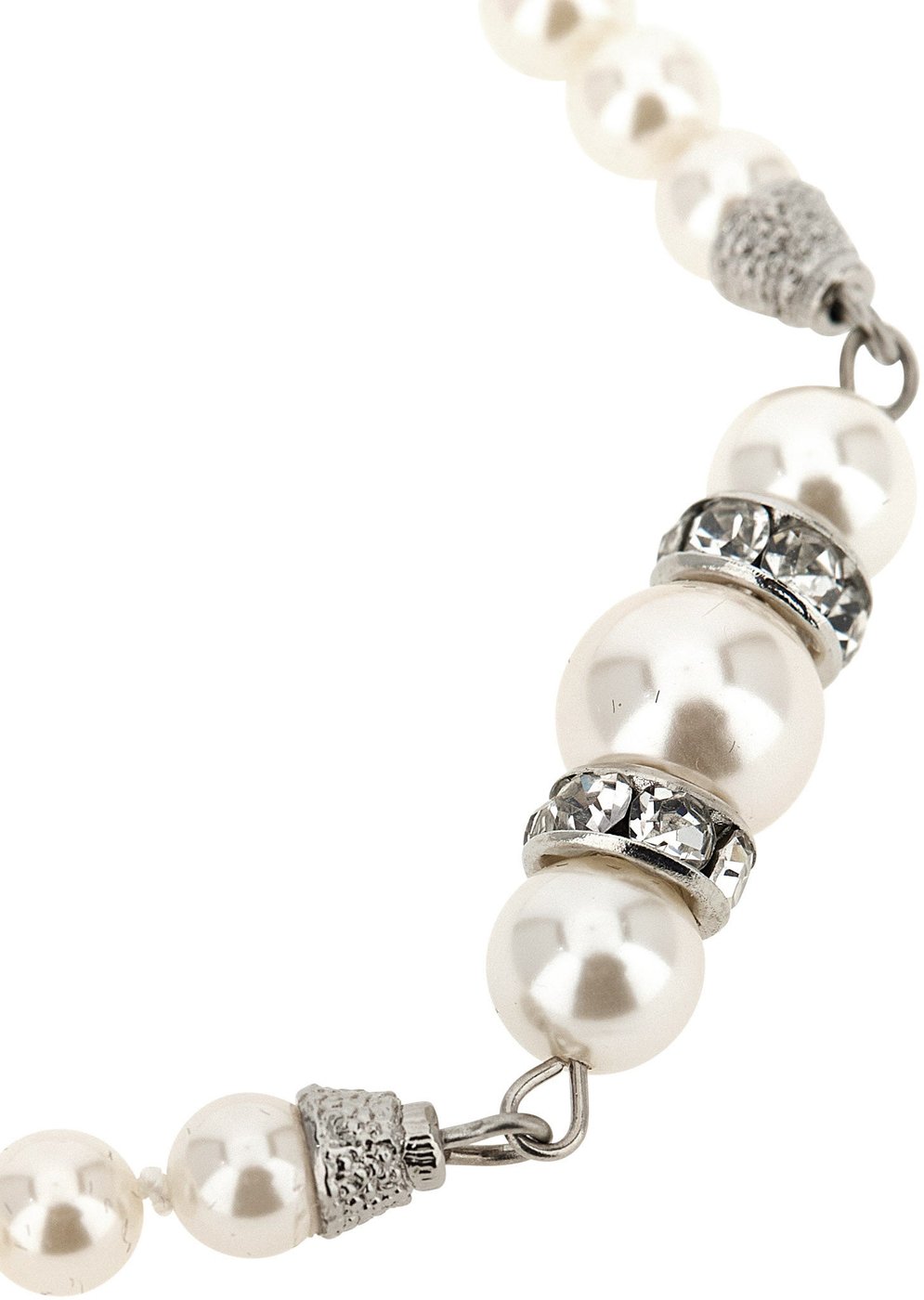 Alessandra Rich White Glass Necklace