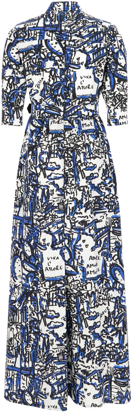 Alessandro Enriquez Printed poplin shirt dress