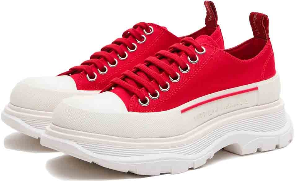 Alexander McQueen Tread Slick Low Lace Up 'Rood/Wit'