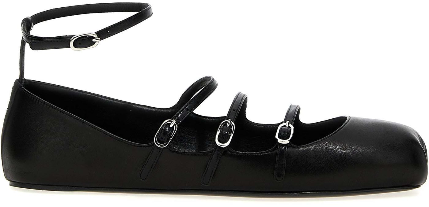Alexander McQueen Black Calfskin Ballet Flats