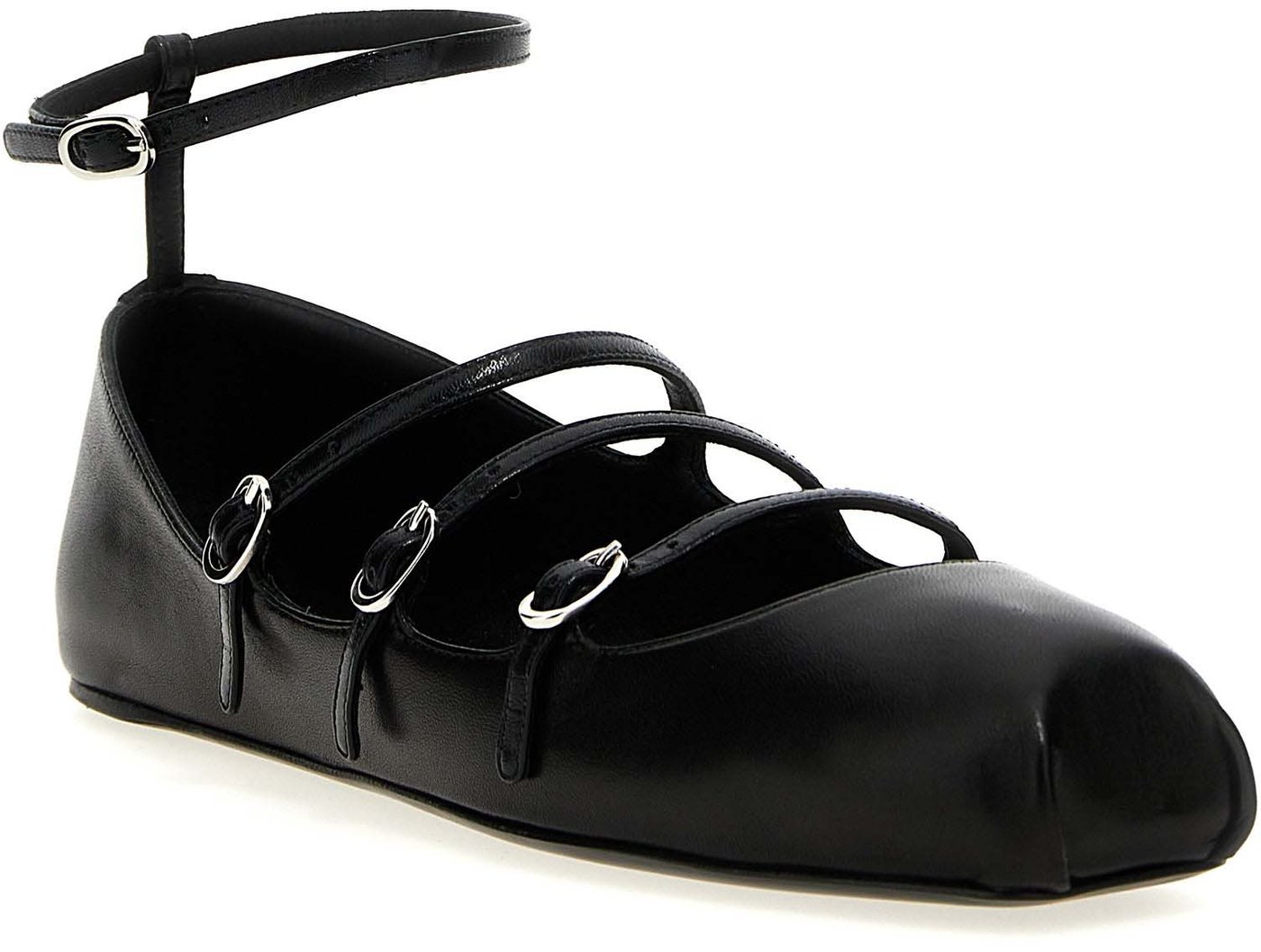 Alexander McQueen Black Calfskin Ballet Flats