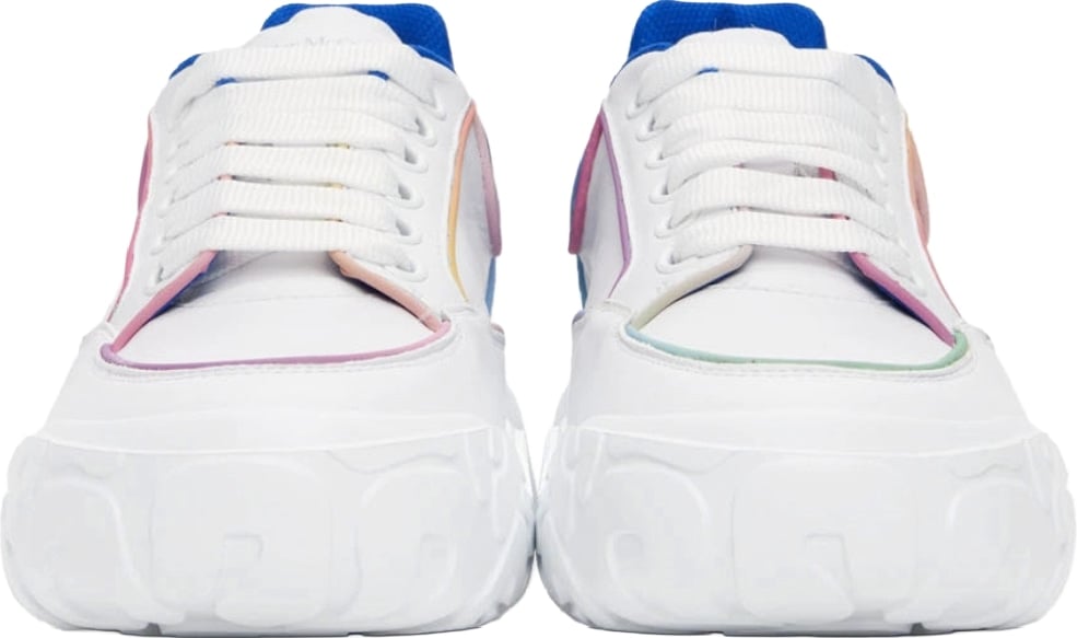 Alexander McQueen Men's Court Sneakers White Blue