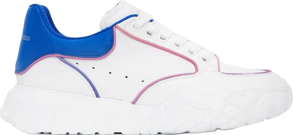 Alexander McQueen Men's Court Sneakers White Blue