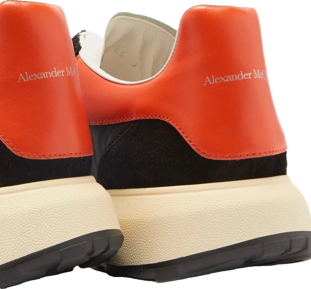 Alexander McQueen Men's Court Sneakers Black Orange