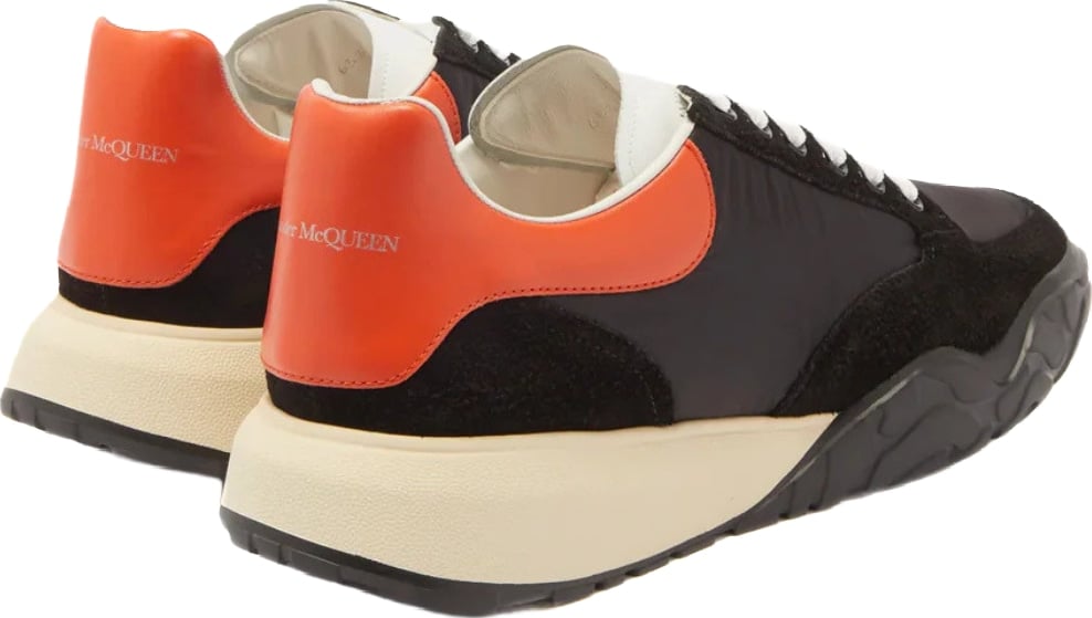 Alexander McQueen Men's Court Sneakers Black Orange