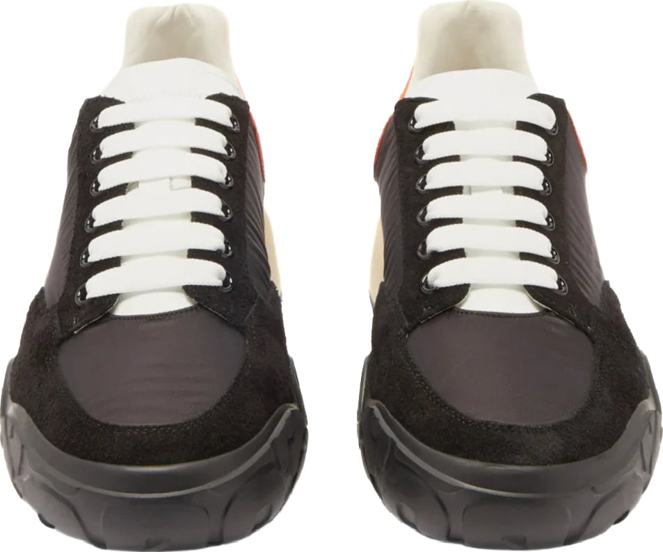 Alexander McQueen Men's Court Sneakers Black Orange