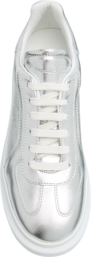 Alexander McQueen Men's Metallic-Trim Low-Top Sneakers White