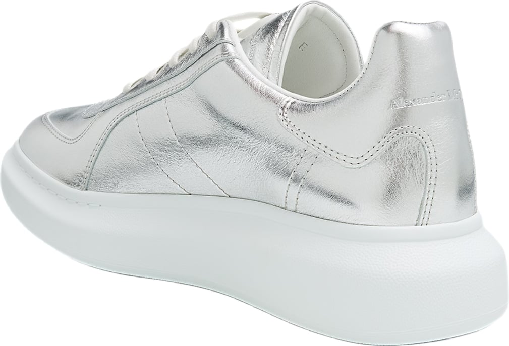 Alexander McQueen Men's Metallic-Trim Low-Top Sneakers White