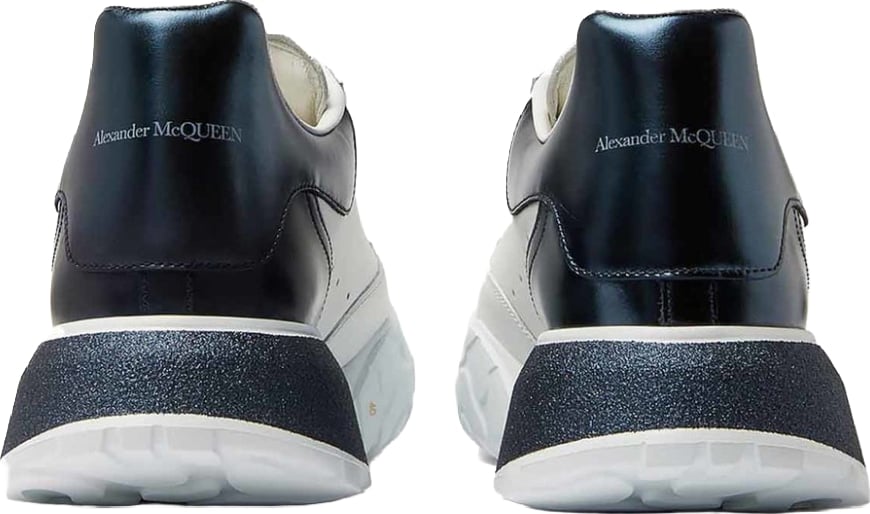 Alexander McQueen Women's Court Trainer Sneakers White Navy Glitter