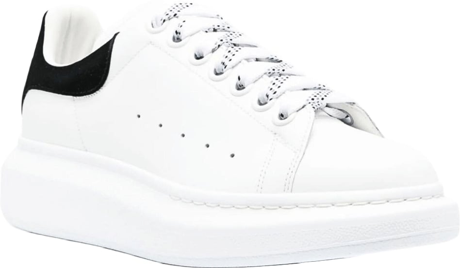 Alexander McQueen Women's Oversized Suede Sneakers White Black