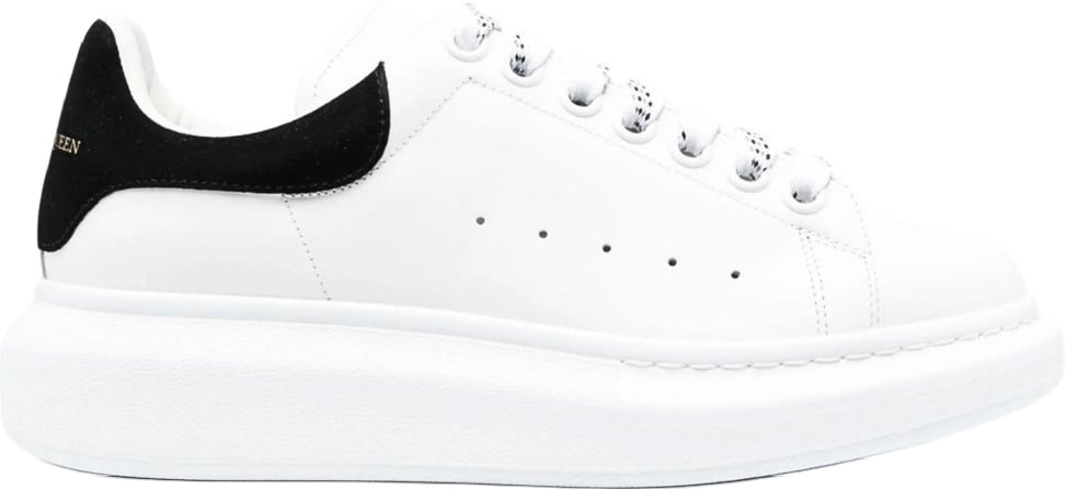 Alexander McQueen Women's Oversized Suede Sneakers White Black