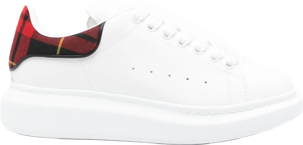 Alexander McQueen Women's Oversized Tartan-Detail Sneakers White