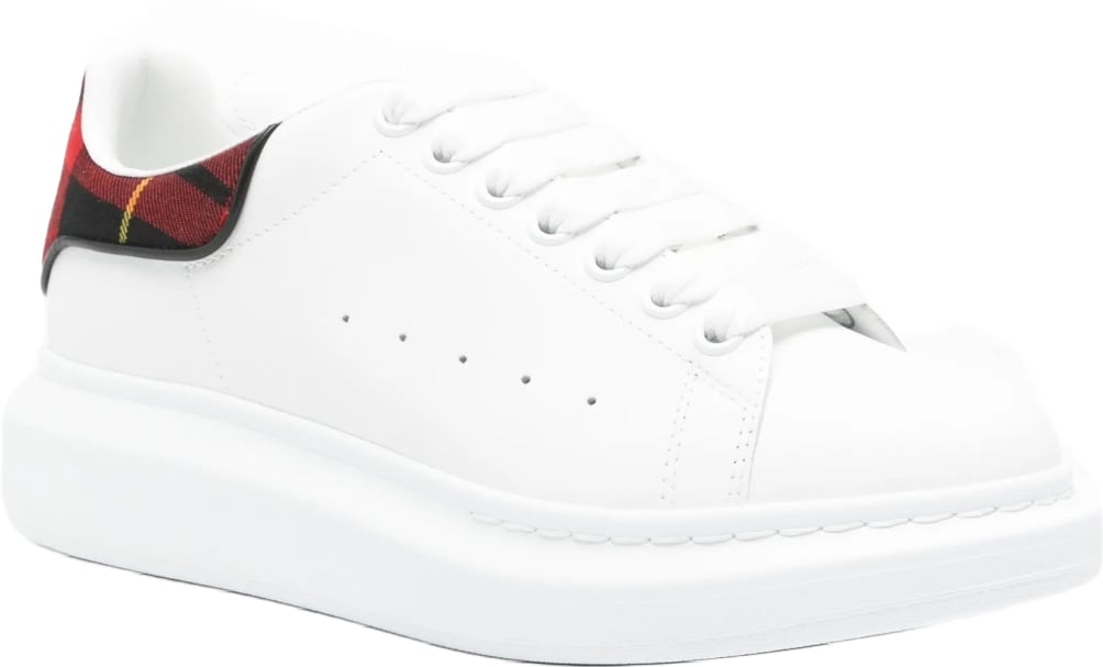 Alexander McQueen Women's Oversized Tartan-Detail Sneakers White