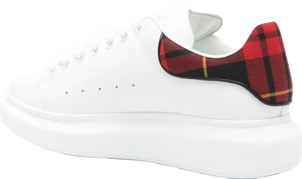 Alexander McQueen Women's Oversized Tartan-Detail Sneakers White