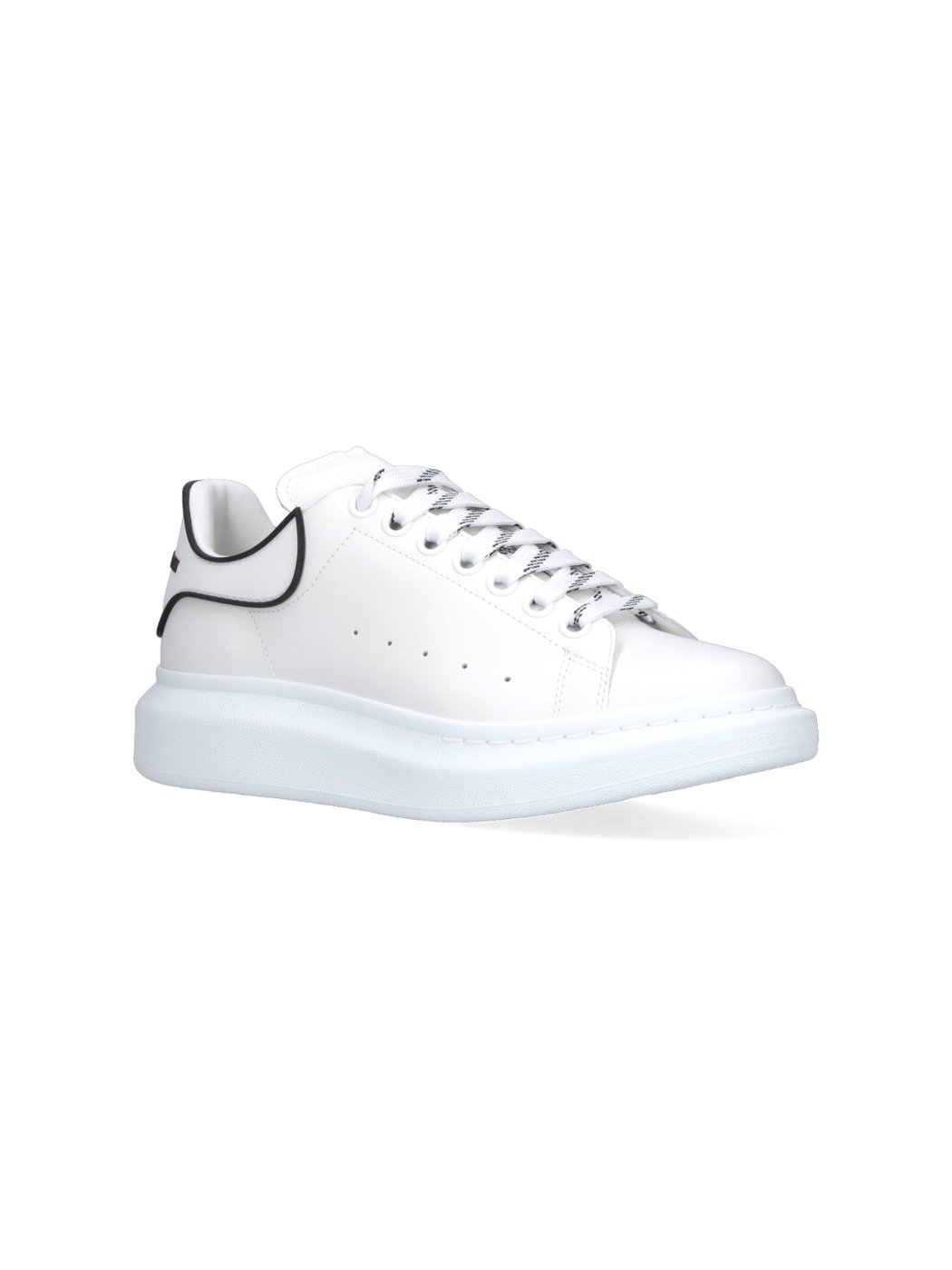 Chunky Sole Sneakers with Smooth White Upper