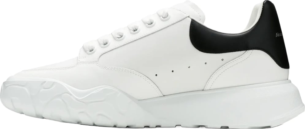 Alexander McQueen Men's Court Leather Sneakers White Black