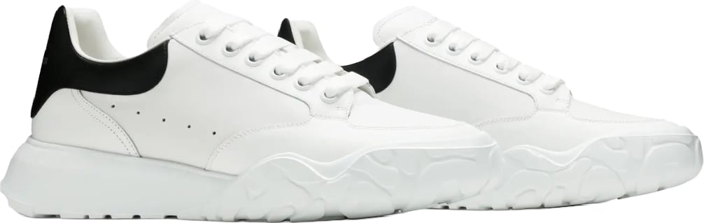 Alexander McQueen Men's Court Leather Sneakers White Black
