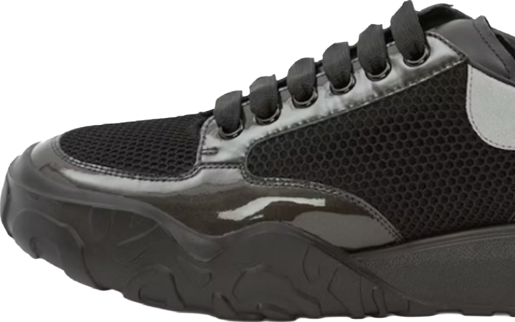 Alexander McQueen Men's Court Trainer Black Nappa Sneakers