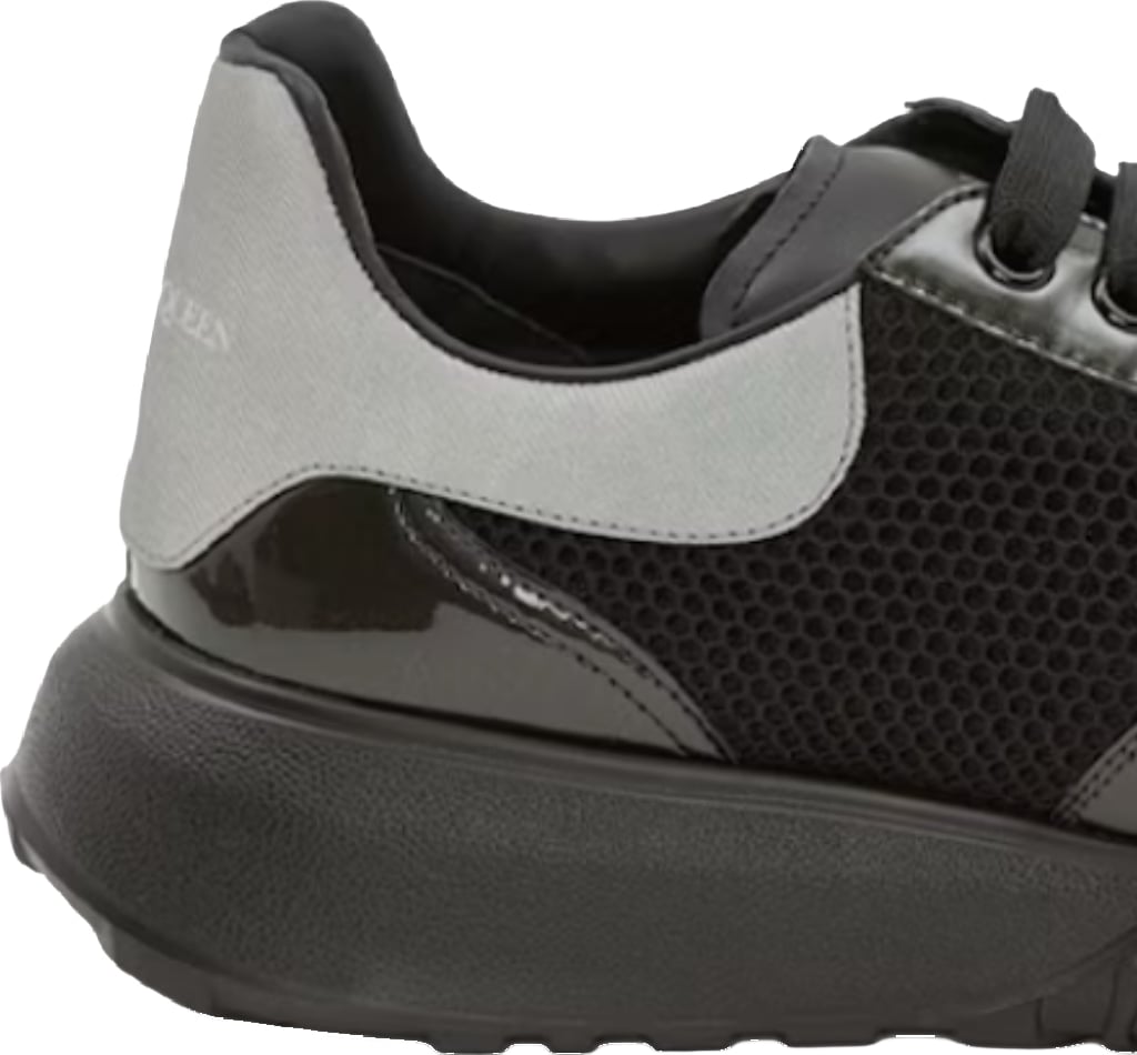 Alexander McQueen Men's Court Trainer Black Nappa Sneakers
