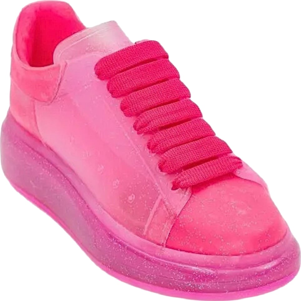Alexander McQueen Women's Oversized Sneakers Pink Glitter