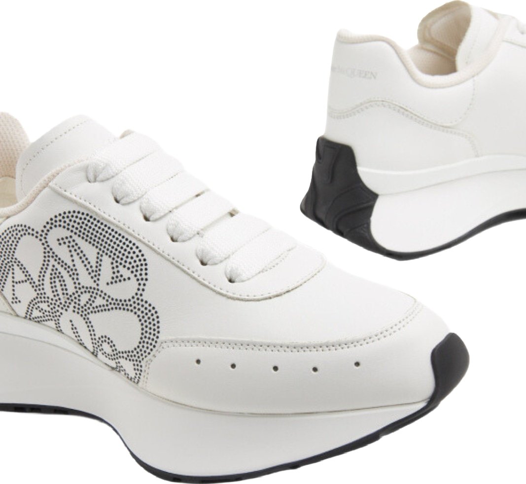 Alexander McQueen Women's Sprint Runner Sneakers White Black