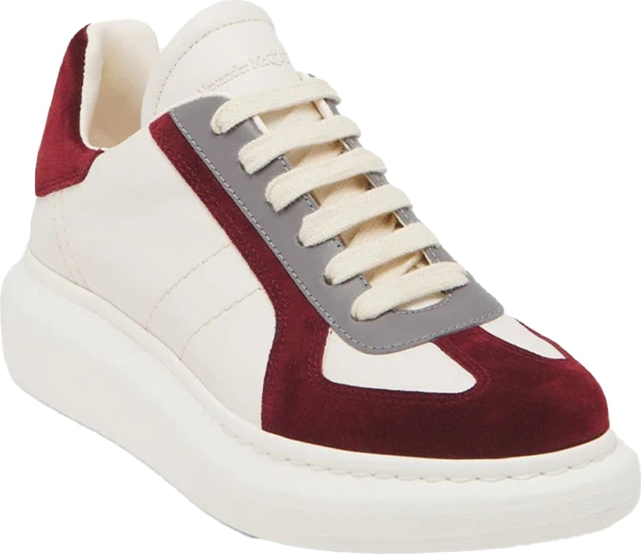 Alexander McQueen Men's Oversized Retro Sneakers White Grey Red