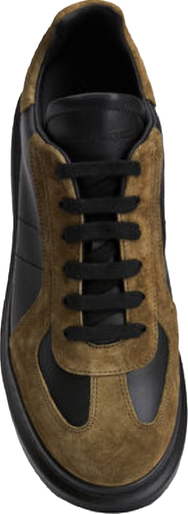 Alexander McQueen Men's Oversized Leather Sneakers Black Brown