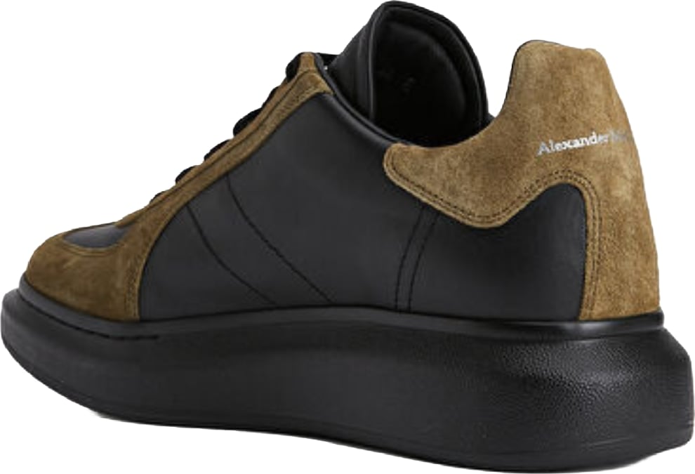 Alexander McQueen Men's Oversized Leather Sneakers Black Brown