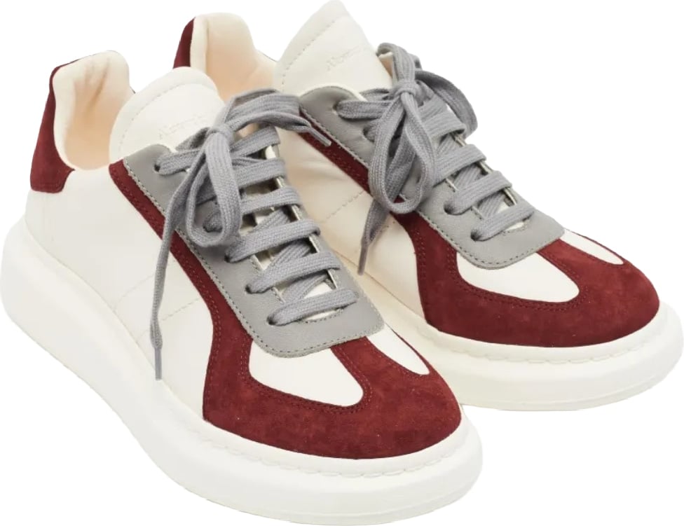 Alexander McQueen Women's Oversized Retro Sneakers White Grey Red
