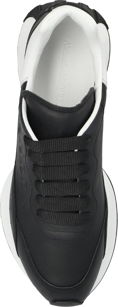 Alexander McQueen Black White leather logo trainers