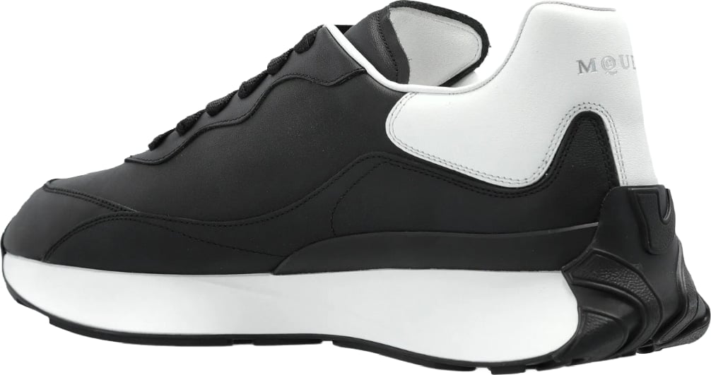 Alexander McQueen Black White leather logo trainers