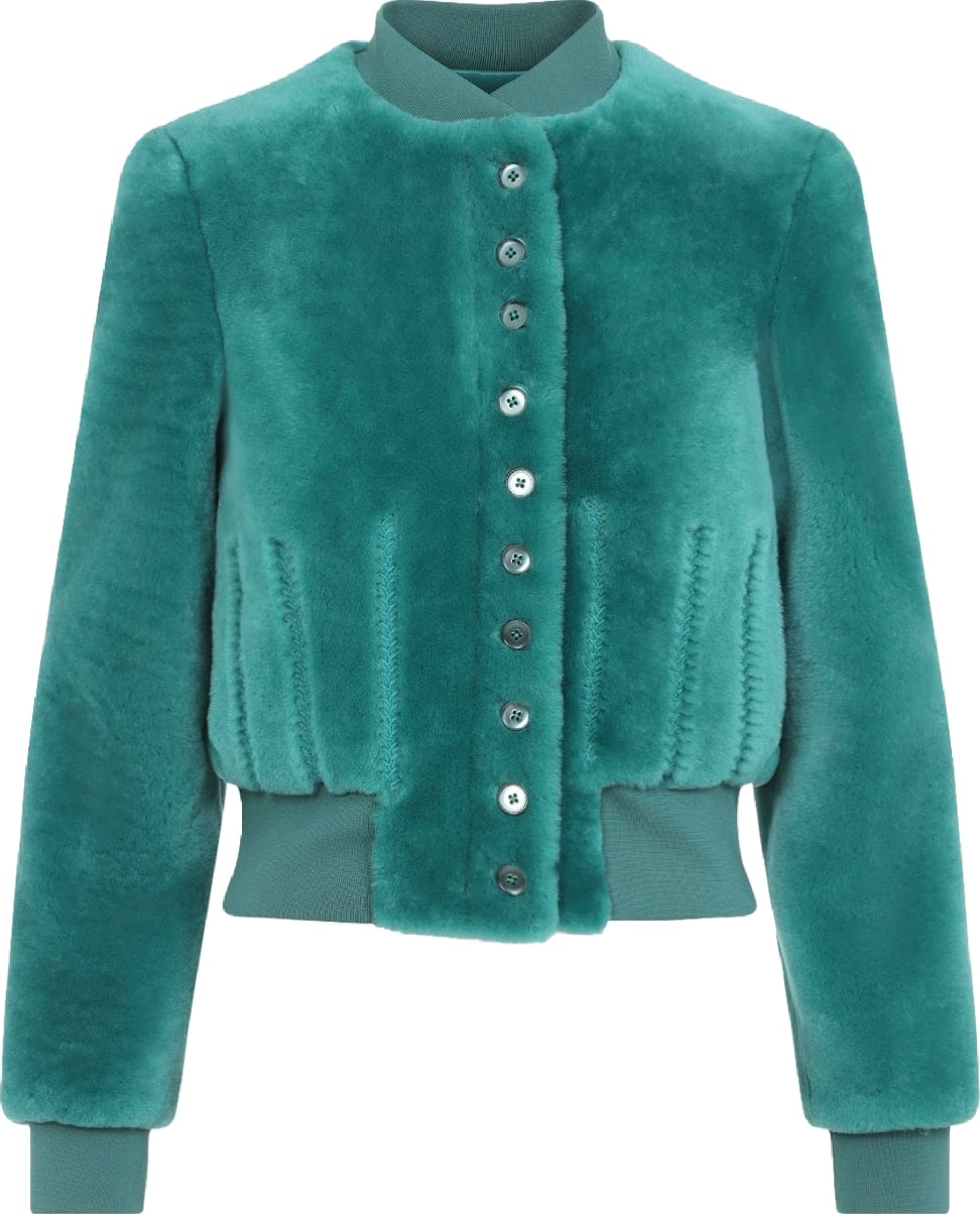 Alexander Mcqueen Cropped Shearling Bomber Jacket