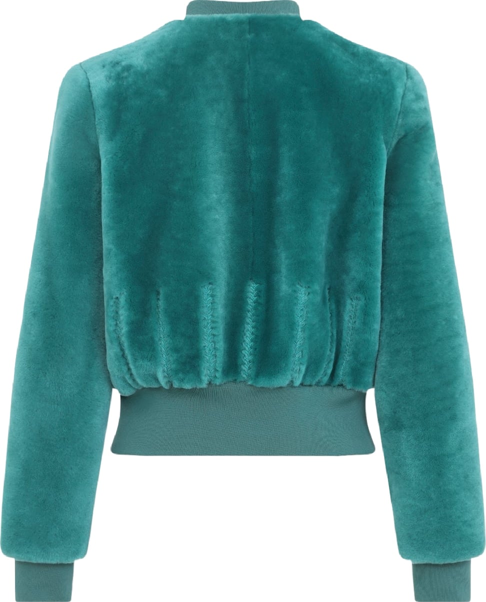 Alexander Mcqueen Cropped Shearling Bomber Jacket