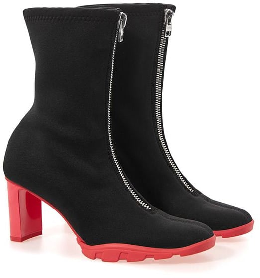 Alexander McQueen Black Neoprene Ankle Boots
