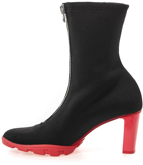 Alexander McQueen Black Neoprene Ankle Boots