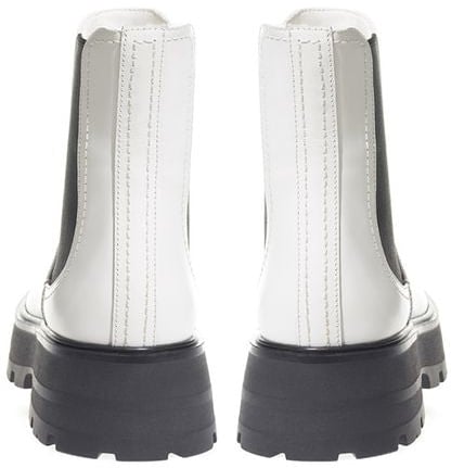 Alexander McQueen Black And White Leather Chelsea Boots