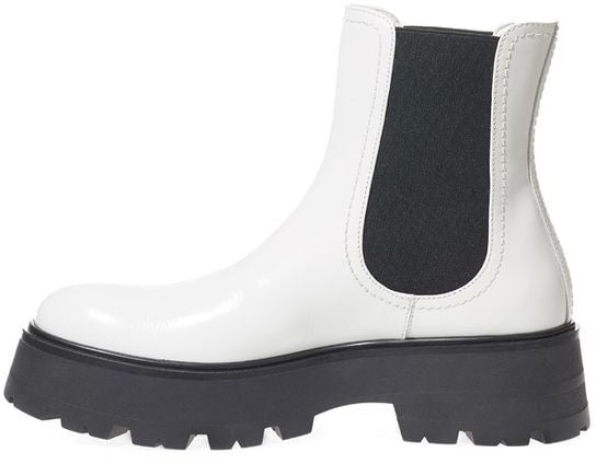 Alexander McQueen Black And White Leather Chelsea Boots