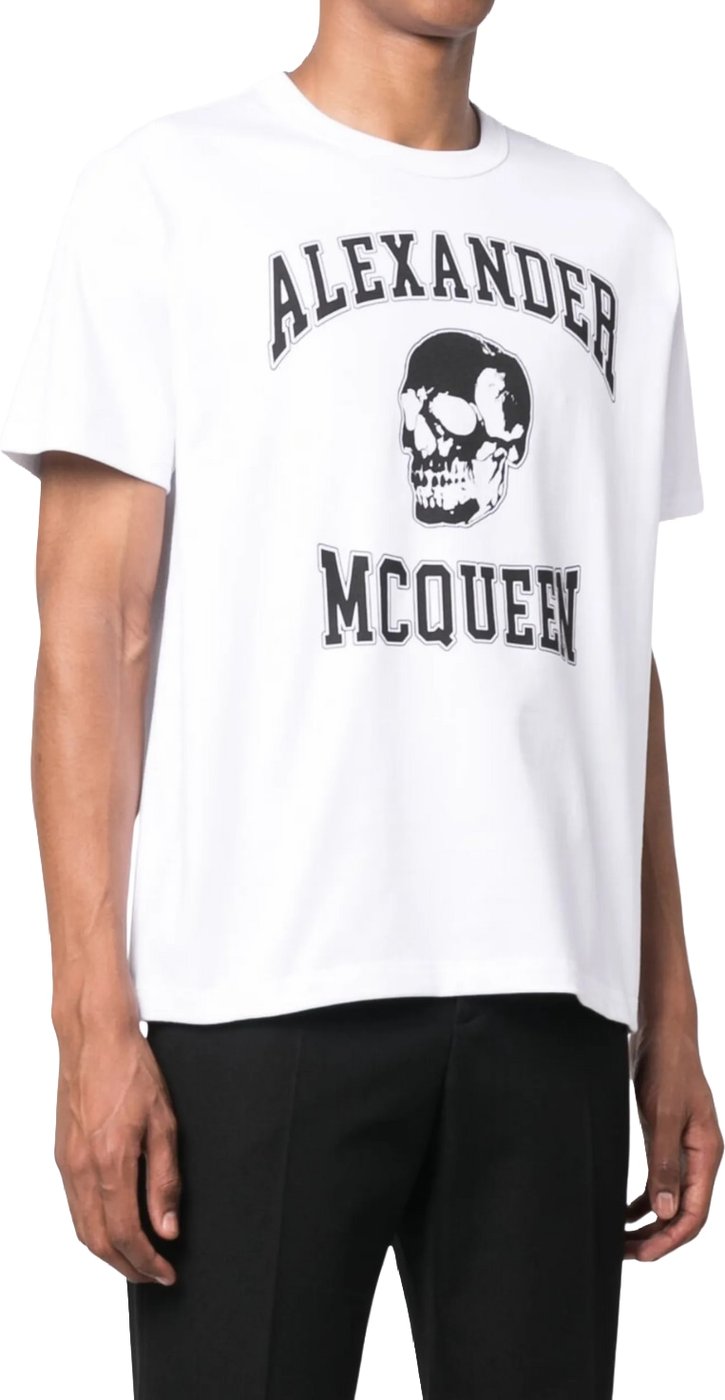 Alexander McQueen Men's Skull Logo-Print T-shirt White
