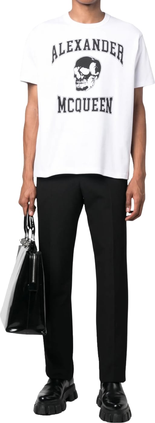 Alexander McQueen Men's Skull Logo-Print T-shirt White