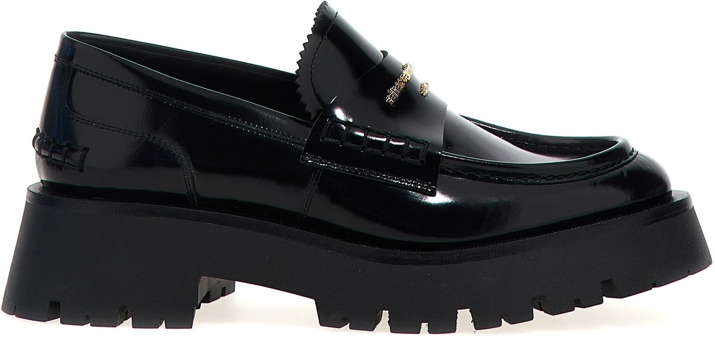 Alexander Wang Black Cowhide Slip-On Loafers