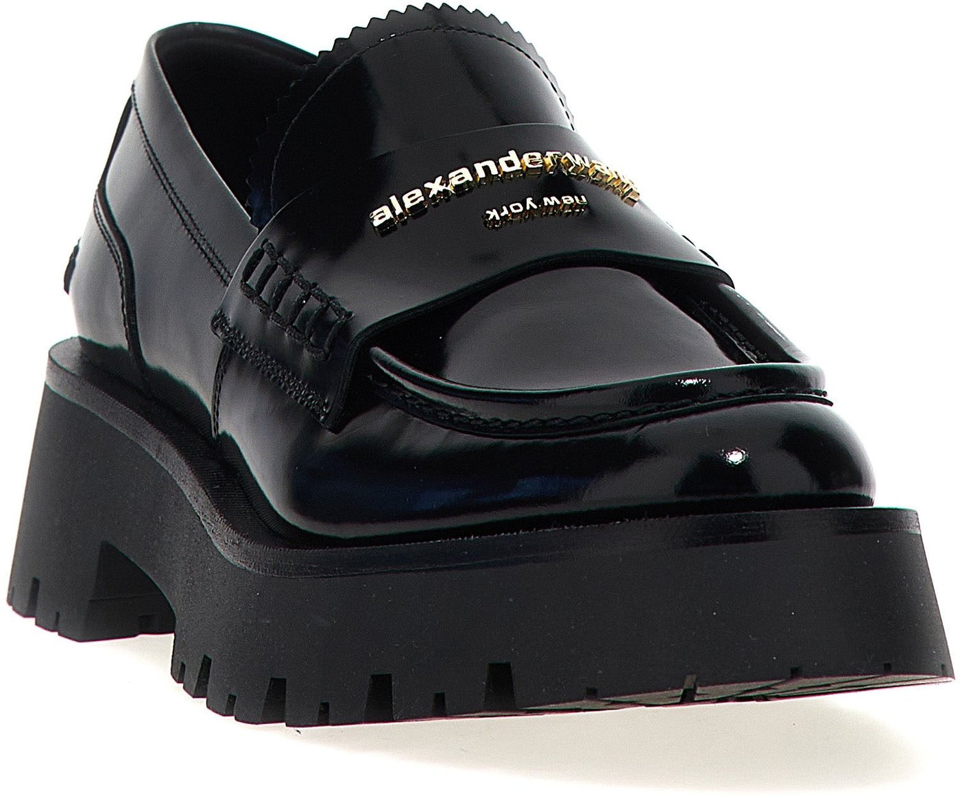 Alexander Wang Black Cowhide Slip-On Loafers
