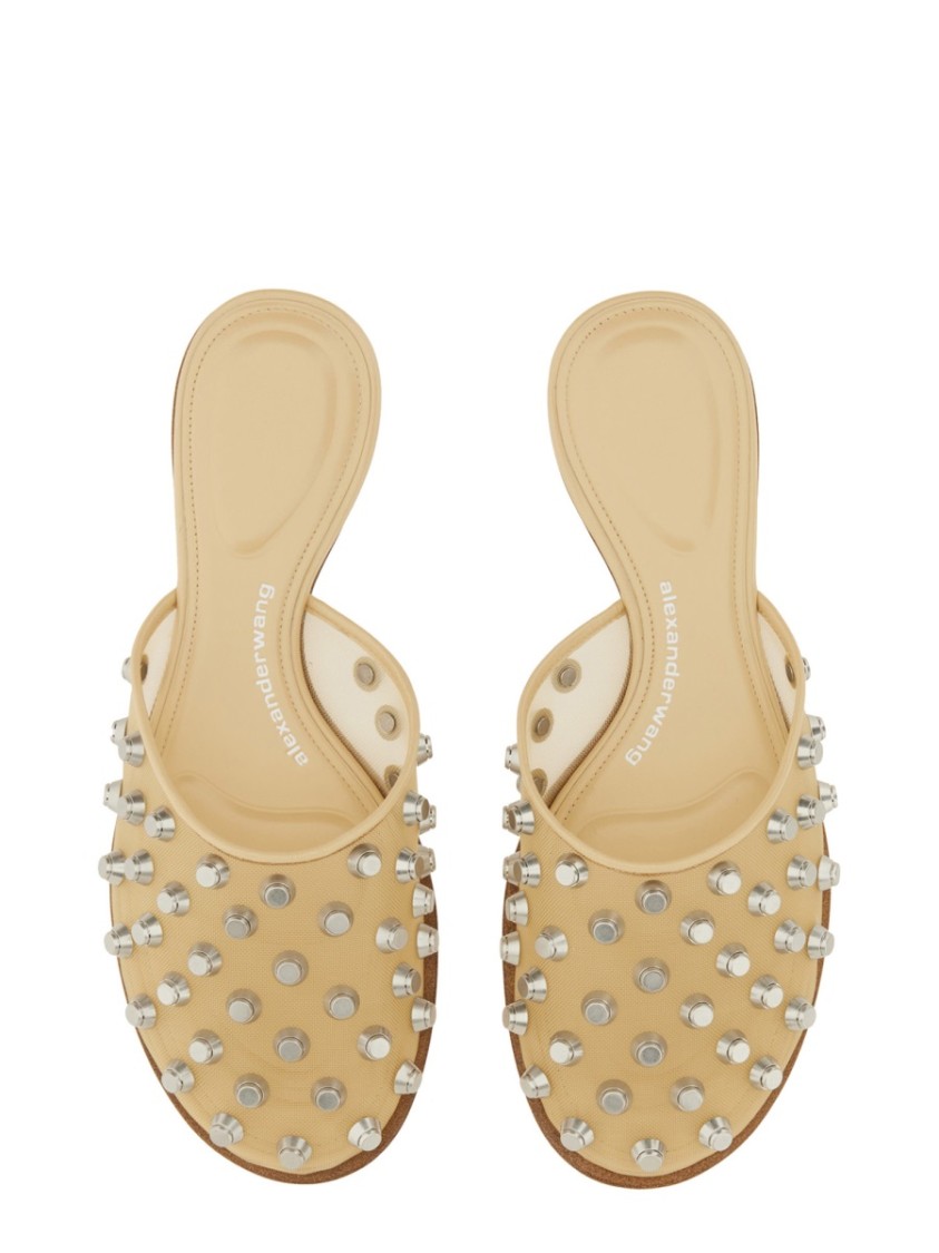 "Rhodes"Transparent Sandals With Metallic Studs