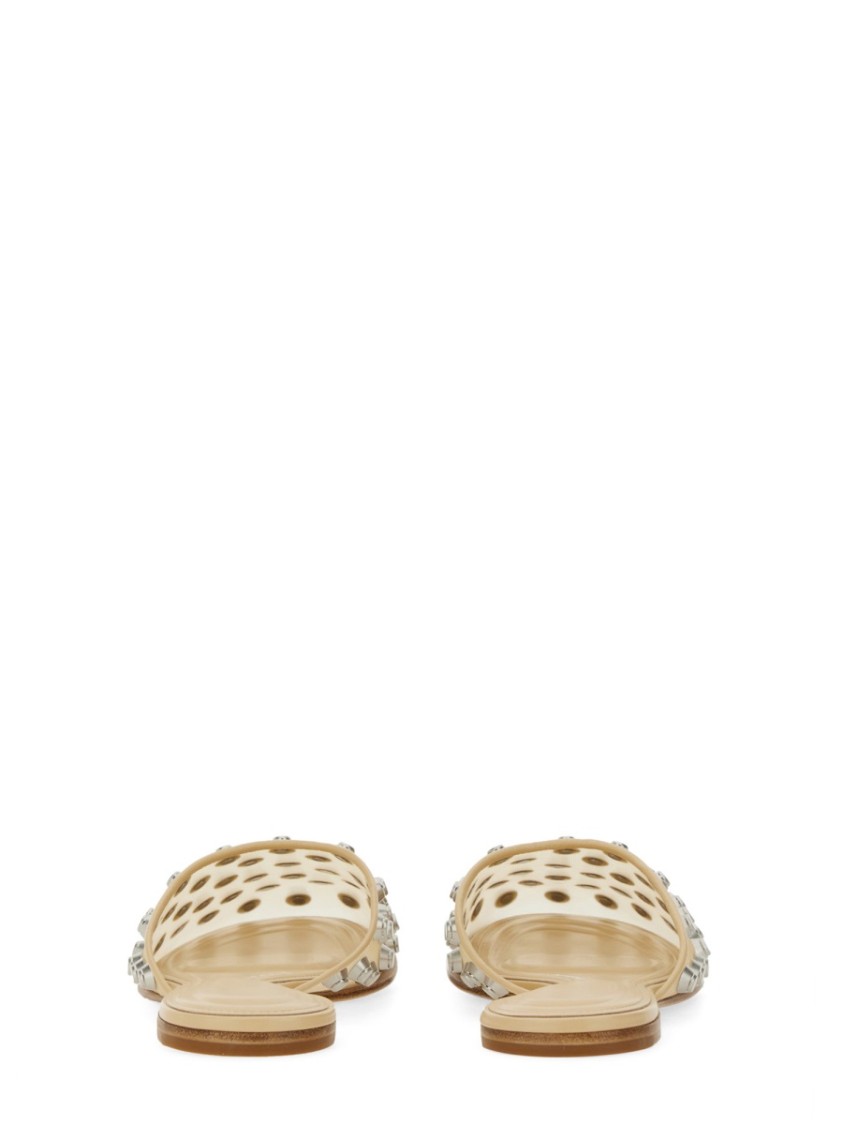"Rhodes"Transparent Sandals With Metallic Studs