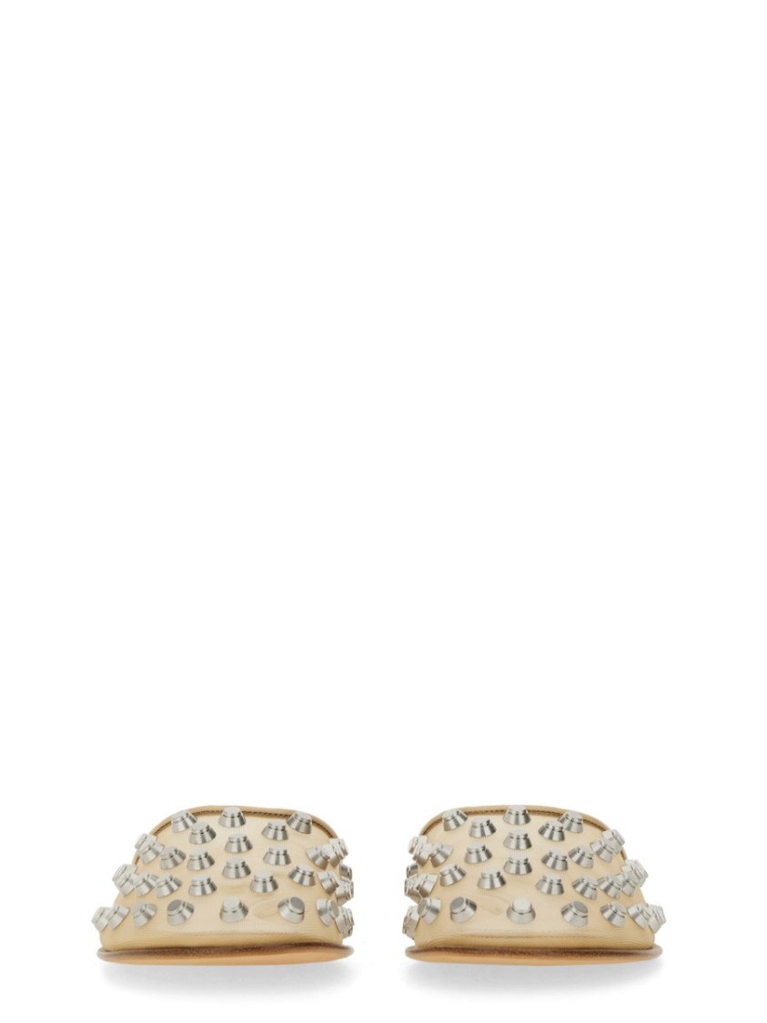 "Rhodes"Transparent Sandals With Metallic Studs