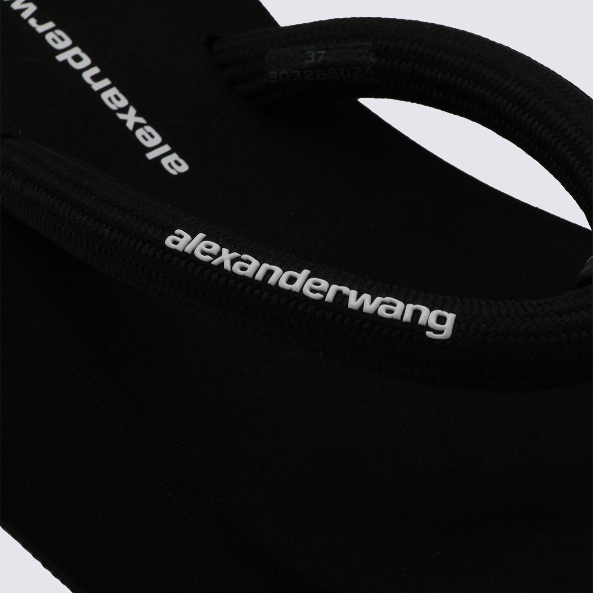 Monochromatic Platform Sandals with Elevated Sole and Branding